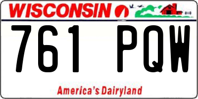 WI license plate 761PQW