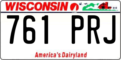 WI license plate 761PRJ