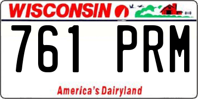 WI license plate 761PRM