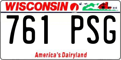 WI license plate 761PSG