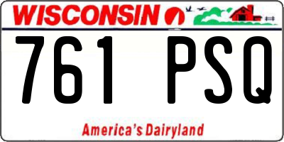 WI license plate 761PSQ
