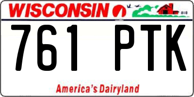WI license plate 761PTK