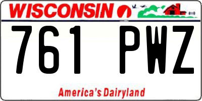 WI license plate 761PWZ