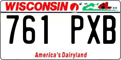 WI license plate 761PXB