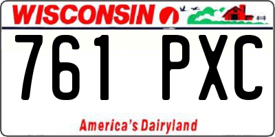 WI license plate 761PXC