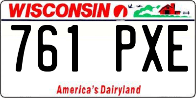WI license plate 761PXE