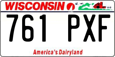 WI license plate 761PXF