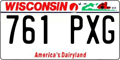 WI license plate 761PXG