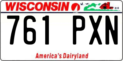 WI license plate 761PXN