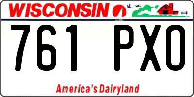 WI license plate 761PXO
