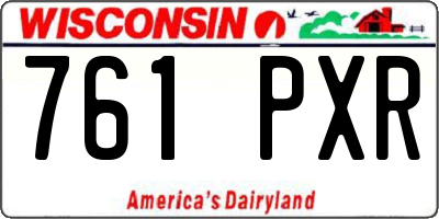 WI license plate 761PXR