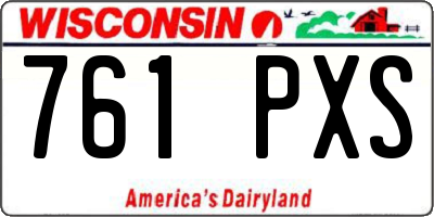 WI license plate 761PXS