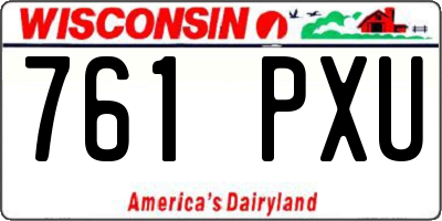 WI license plate 761PXU