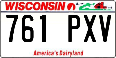 WI license plate 761PXV
