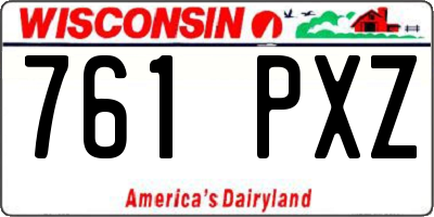 WI license plate 761PXZ