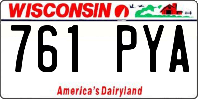 WI license plate 761PYA