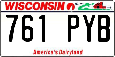WI license plate 761PYB