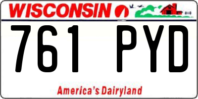 WI license plate 761PYD