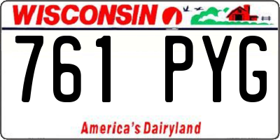 WI license plate 761PYG