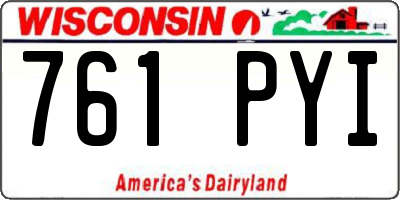 WI license plate 761PYI