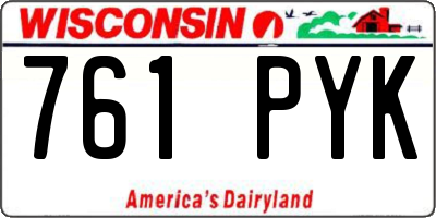 WI license plate 761PYK