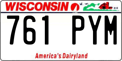 WI license plate 761PYM