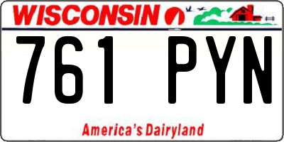 WI license plate 761PYN