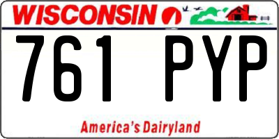 WI license plate 761PYP
