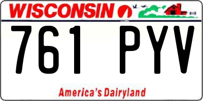 WI license plate 761PYV