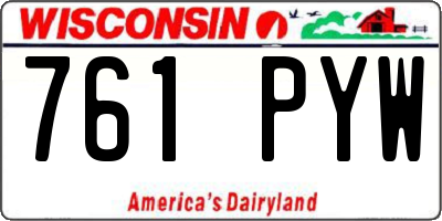 WI license plate 761PYW