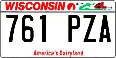 WI license plate 761PZA