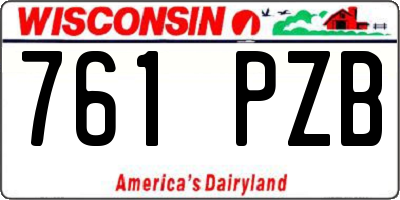 WI license plate 761PZB