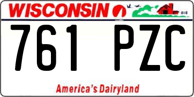 WI license plate 761PZC