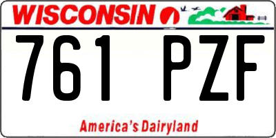 WI license plate 761PZF