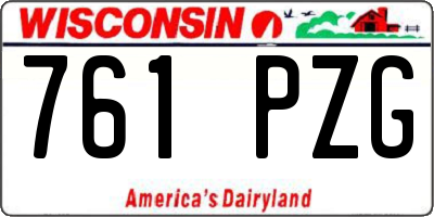 WI license plate 761PZG