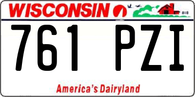WI license plate 761PZI