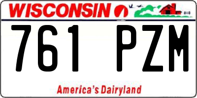 WI license plate 761PZM