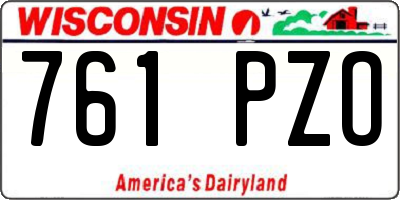 WI license plate 761PZO