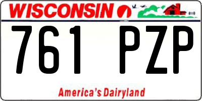 WI license plate 761PZP