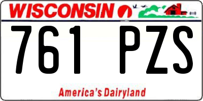 WI license plate 761PZS