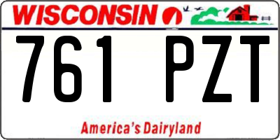 WI license plate 761PZT