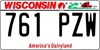 WI license plate 761PZW