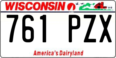WI license plate 761PZX