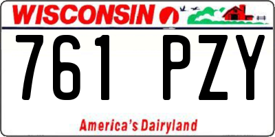 WI license plate 761PZY