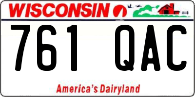 WI license plate 761QAC
