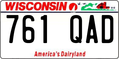 WI license plate 761QAD