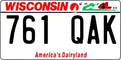 WI license plate 761QAK