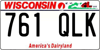 WI license plate 761QLK