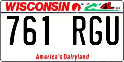 WI license plate 761RGU