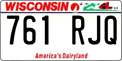 WI license plate 761RJQ